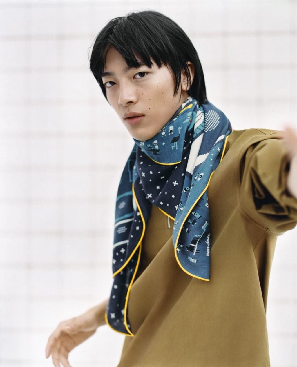 Luxury brand Hermès has launched a silk scarf collection for men. Photo: Hermès/Oliver Hadlee Pearch