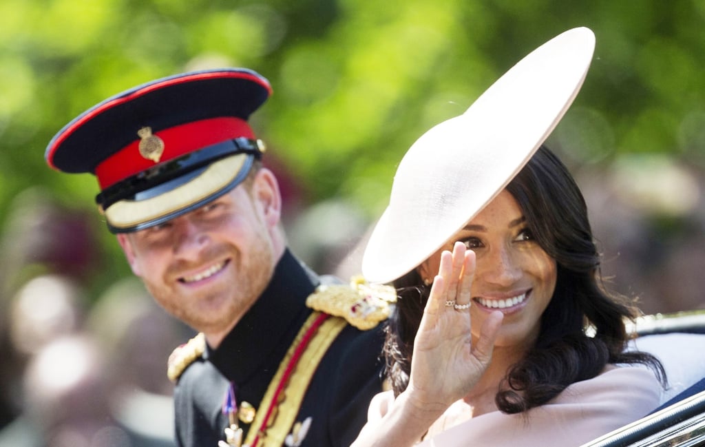 Britain’s Prince Harry, Duke of Sussex, and Meghan, Duchess of Sussex, in a carriage during the Trooping the Colour, the queen’s 92nd birthday parade outside Buckingham Palace in London, Britain, in June 2018. Photo: EPA-EFE