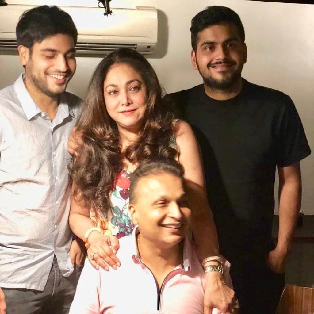 Anil and Tina Ambani and their two sons, Jai Anmol and Jai Anshul. Photo: @tinaambaniofficial/Instagram
