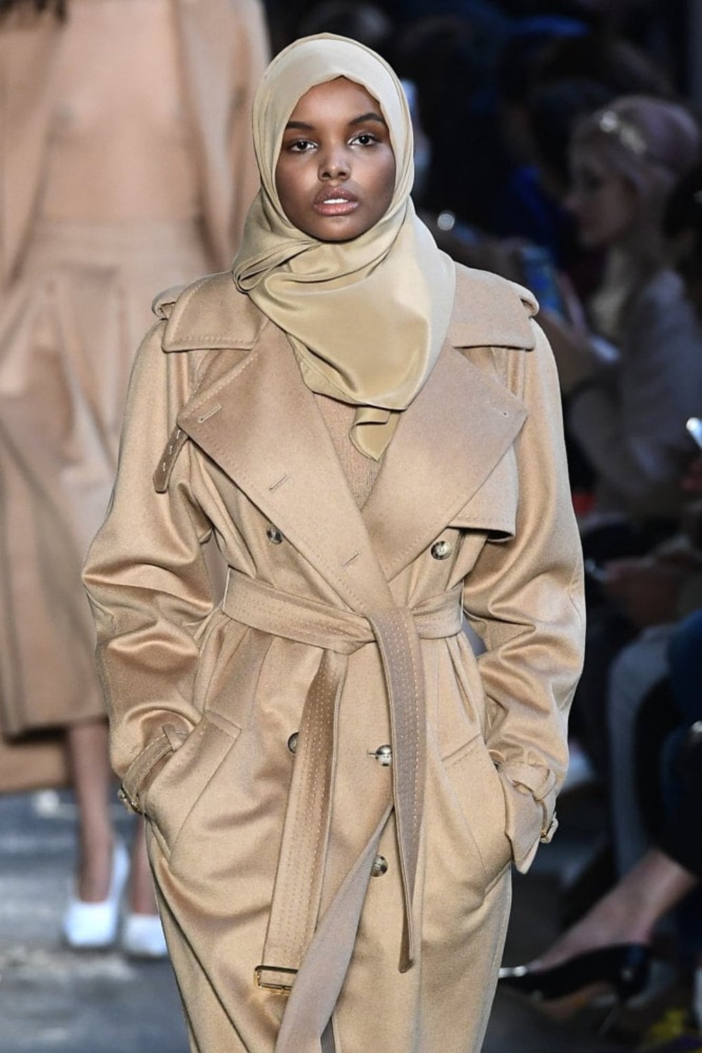 Aden presents a creation for fashion house Max Mara during the women’s autumn/winter 2017/18 fashion week in Milan. Photo: AFP Aden presents a creation for fashion house Max Mara during the women’s autumn/winter 2017/18 fashion week in Milan. Photo: AFP