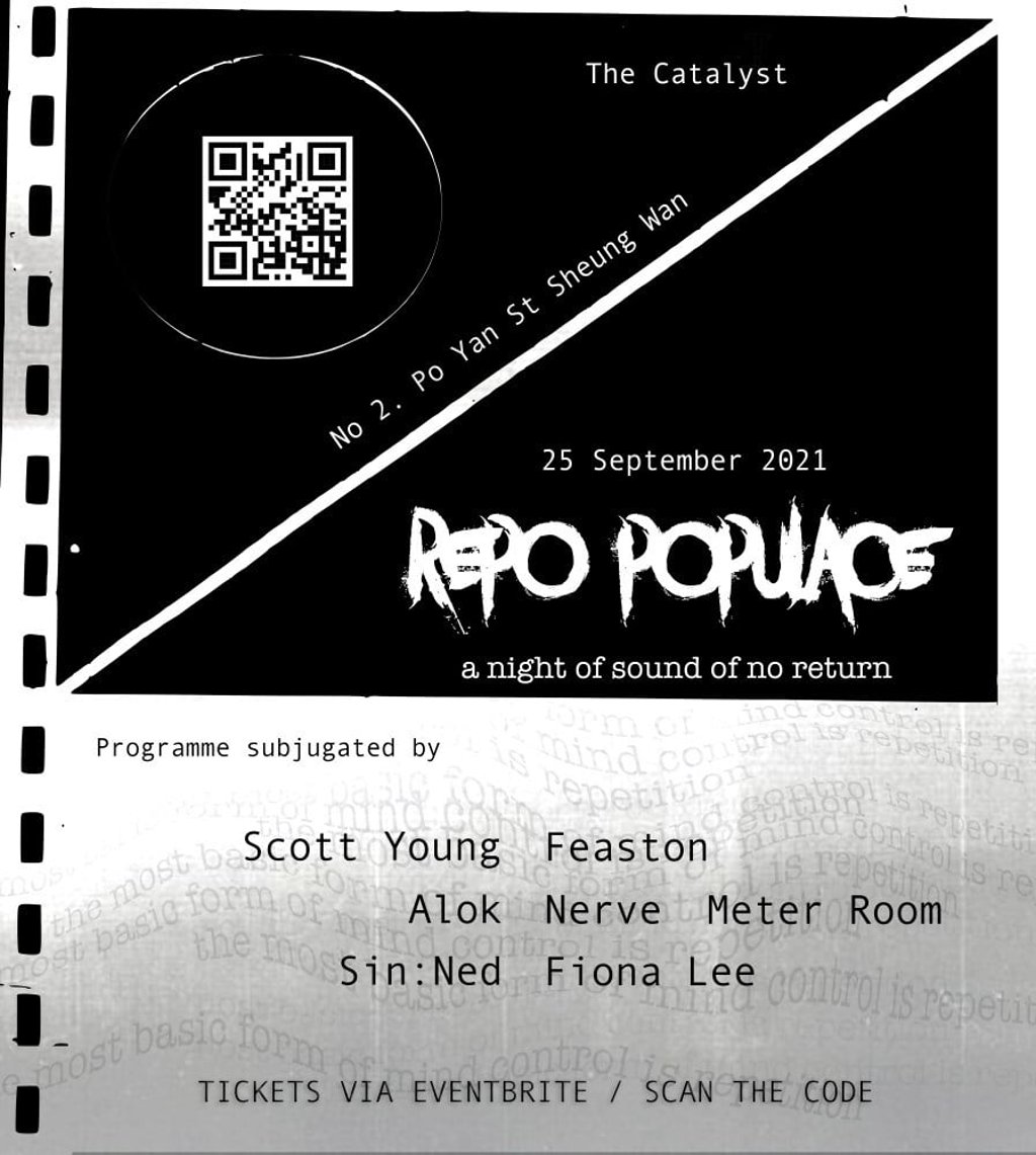 A flier promoting “Repo Populace”, an electronic music event in Hong Kong on Saturday.