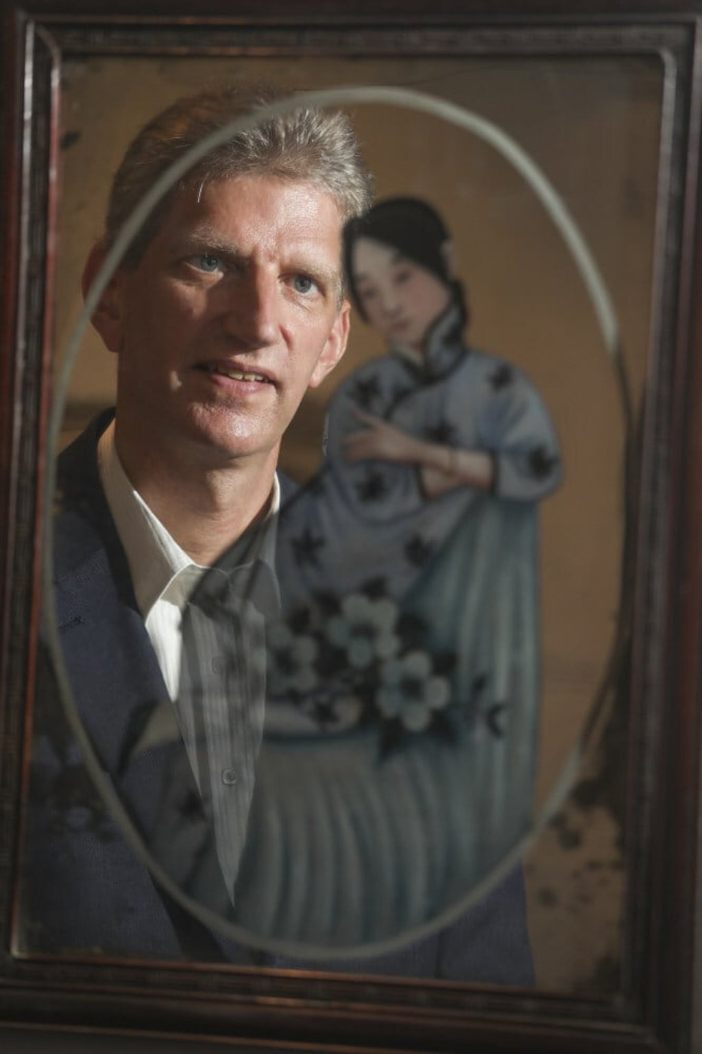 Knothe reflected in “Seated Woman”, part of the Mei Lin Collection on display at the UMAG exhibition. Photo: Xiaomei Chen Knothe reflected in “Seated Woman”, part of the Mei Lin Collection on display at the UMAG exhibition. Photo: Xiaomei Chen
