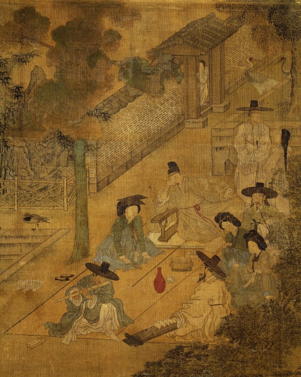 Musicians in the street depicted in a detail from an i8th century screen painting on silk showing scenes from everyday life under the Choson or Joseon dynasty that ruled the Korean peninsula at the time. North Korea’s official name today is Choson/Joseon. Photo: DeAgostini/Getty Images Musicians in the street depicted in a detail from an i8th century screen painting on silk showing scenes from everyday life under the Choson or Joseon dynasty that ruled the Korean peninsula at the time. North Korea’s official name today is Choson/Joseon. Photo: DeAgostini/Getty Images