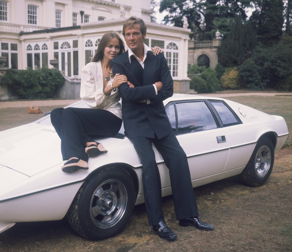 Barbara Bach (left) and Roger Moore in The Spy Who Loved Me (1977). Photo: Getty Images