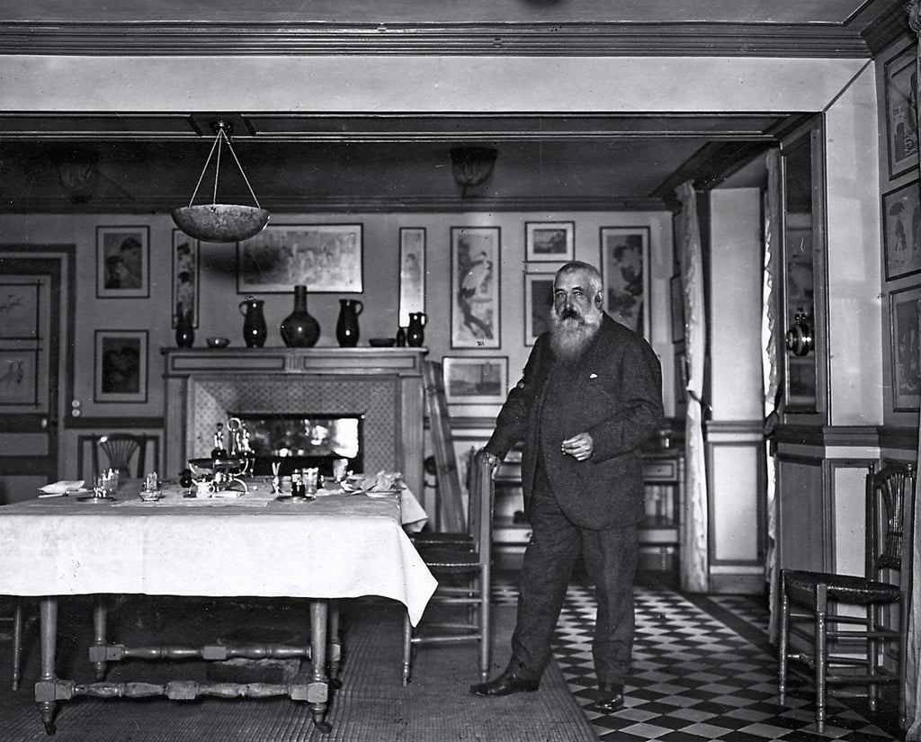 Claude Monet in the dining room at Giverny about 1915. Photo: © Paris, collection Philippe Piguet