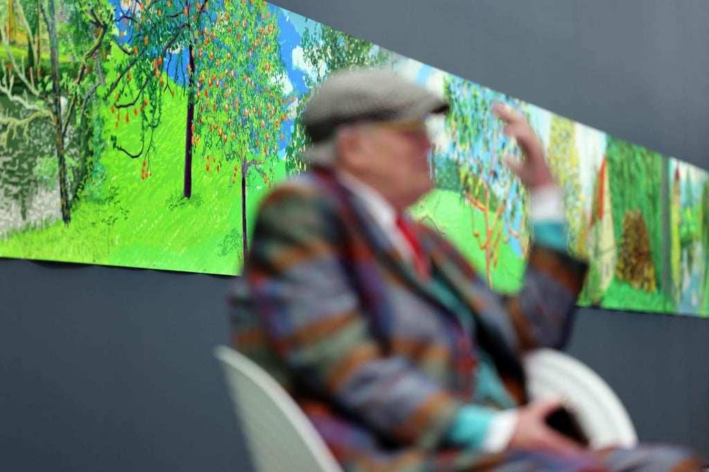 Hockney says drawing on his iPad frees him up from the paraphernalia of regular painting. Photo: AFP Hockney says drawing on his iPad frees him up from the paraphernalia of regular painting. Photo: AFP