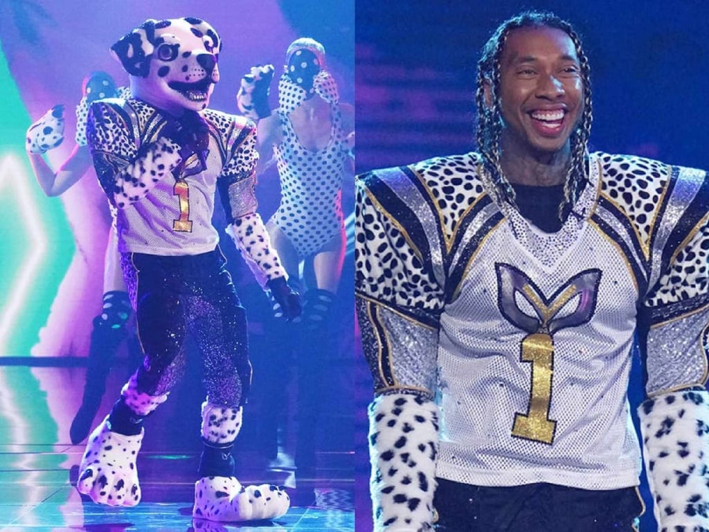 Tyga’s appearance on The Masked Singer was short-lived, with him only performing one song. Photo: Fox