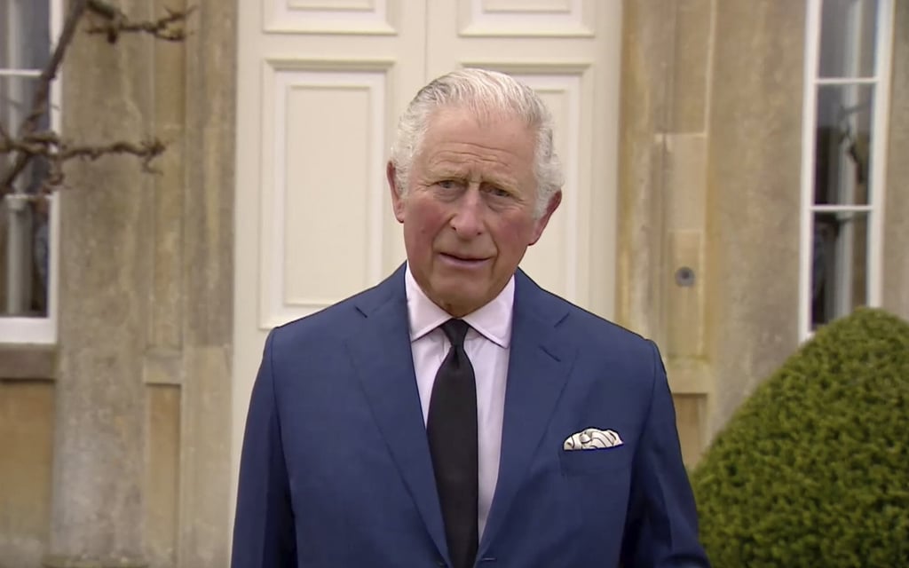 Britain’s Prince Charles addresses the media outside Highgrove House in Gloucestershire, England, on April 10. Photo: AP