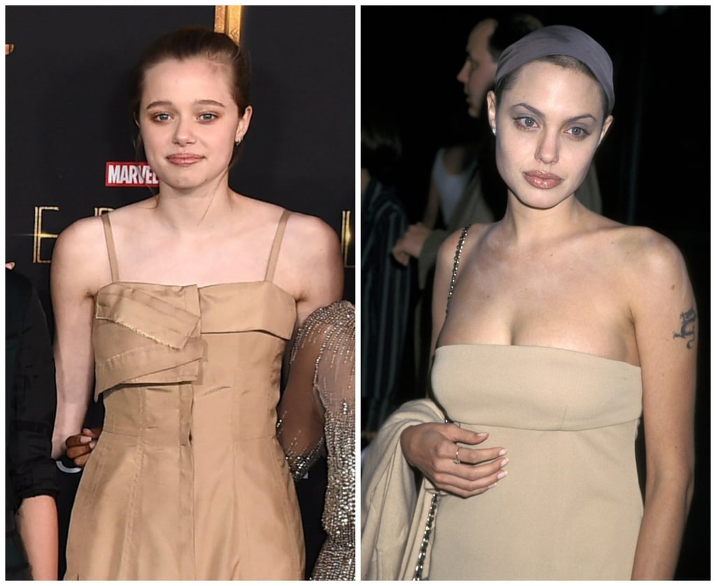 Shiloh Jolie-Pitt in 2021, Angelina Jolie in 1998. Photos: Getty Images Shiloh Jolie-Pitt in 2021, Angelina Jolie in 1998. Photos: Getty Images