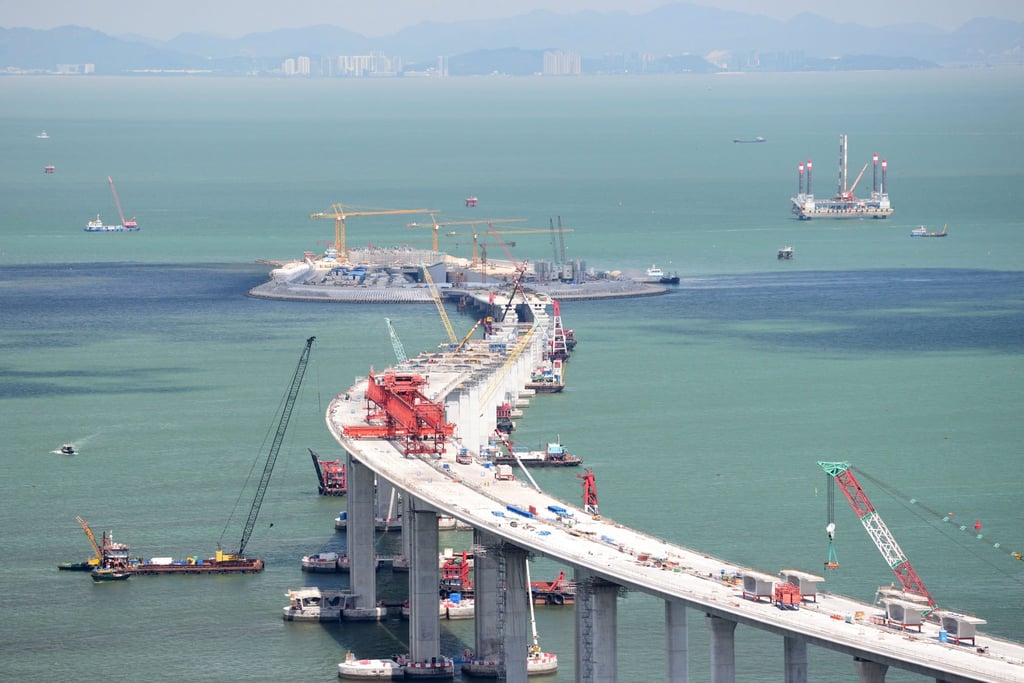 The Hong Kong-Zhuhai-Macau Bridge under construction in 2017. Photo: Xinhua