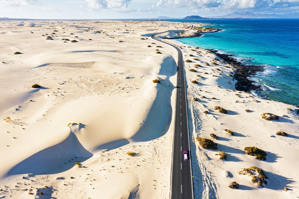 The Corralejo sand dunes on Fuerteventura, Canary Islands, Spain, where scenes in Eternals were shot. Photo: Getty Images The Corralejo sand dunes on Fuerteventura, Canary Islands, Spain, where scenes in Eternals were shot. Photo: Getty Images