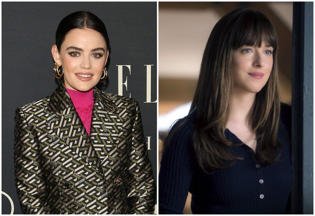 Lucy Hale auditioned for the role that went to Dakota Johnson. Photos: AFP, Universal Pictures