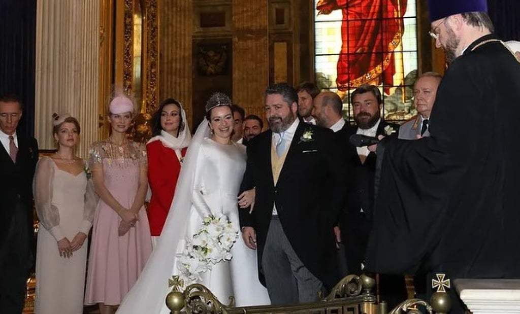 The wedding of Grand Duke George Mikhailovich Romanov and Rebecca Virginia Bettarini marked Russia’s first royal wedding in over 100 years. Photo: @rebecca_victoria_romanoff/Instagram
