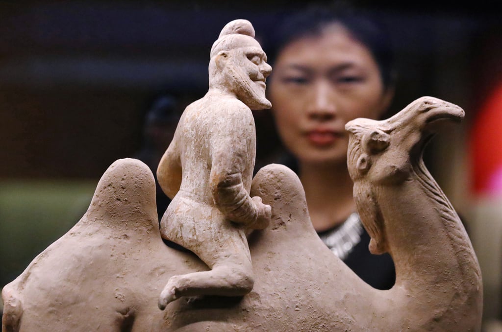 A camel with Central Asian rider is the subject of this pottery piece from China’s Tang dynasty. The Tang capital, Chang’an, welcomed foreigners from across Asia until the 9th century. Today it is a second-tier city, Xian. Photo: Nora Tam A camel with Central Asian rider is the subject of this pottery piece from China’s Tang dynasty. The Tang capital, Chang’an, welcomed foreigners from across Asia until the 9th century. Today it is a second-tier city, Xian. Photo: Nora Tam