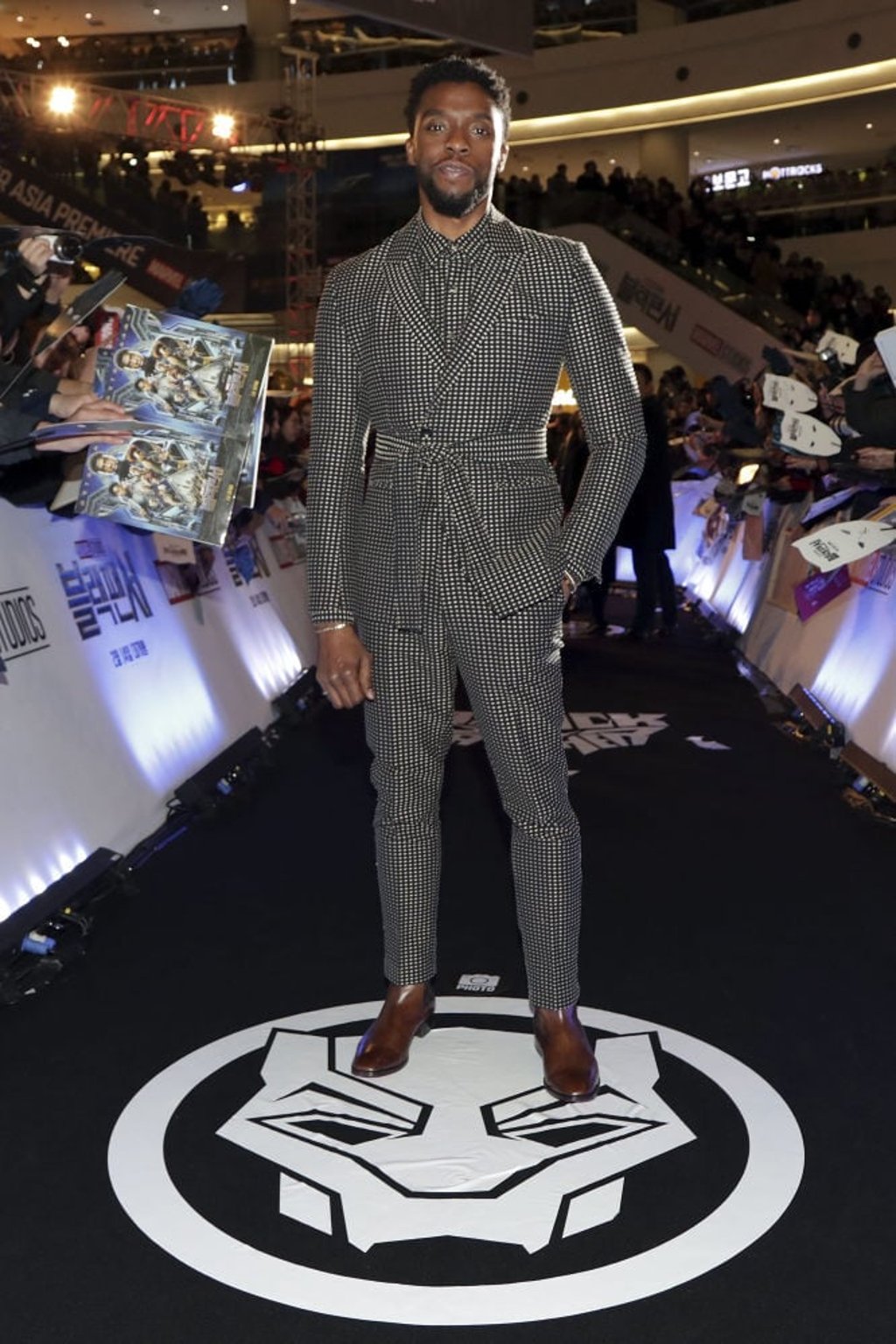 Actor Chadwick Boseman arrives at the Seoul premiere of Black Panther. Photo: Han Myung-Gu/Getty Images for Disney Actor Chadwick Boseman arrives at the Seoul premiere of Black Panther. Photo: Han Myung-Gu/Getty Images for Disney
