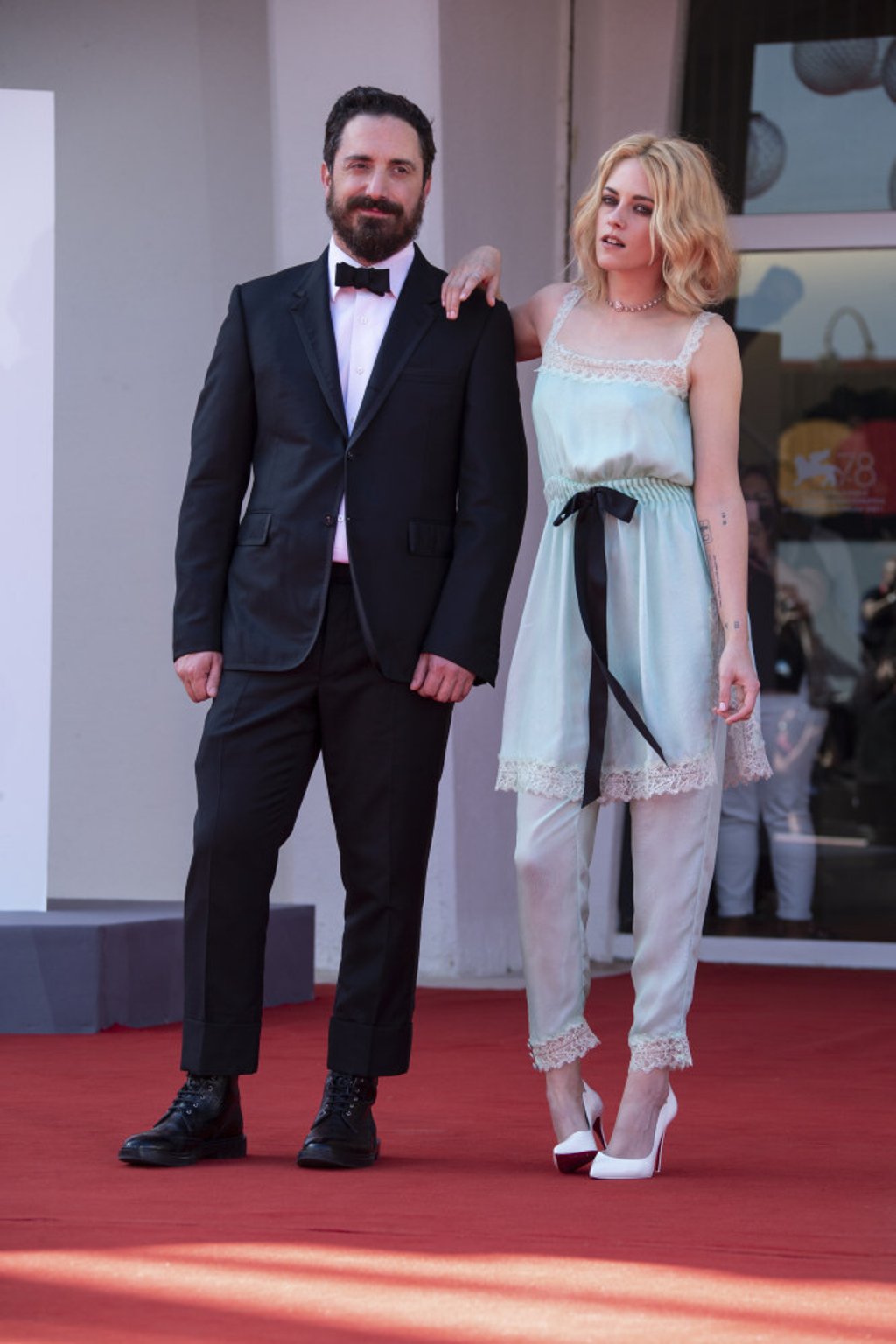 Kristen Stewart, right, and Pablo Larrain pose for photographers upon arrival at the premiere of the film Spencer during the 78th edition of the Venice Film Festival in Venice, Italy on September 3. Photo: Invision/AP Kristen Stewart, right, and Pablo Larrain pose for photographers upon arrival at the premiere of the film Spencer during the 78th edition of the Venice Film Festival in Venice, Italy on September 3. Photo: Invision/AP