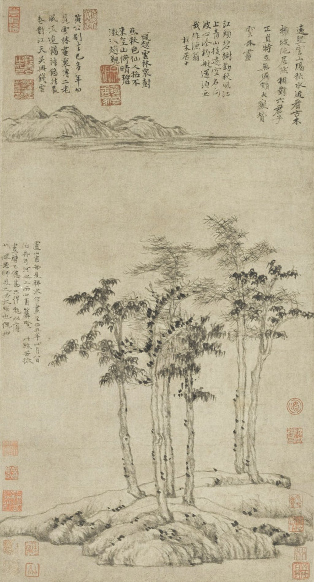 Ni Zan’s Six Gentlemen (1345), from the collection of the Shanghai Museum. Photo: Shanghai Museum