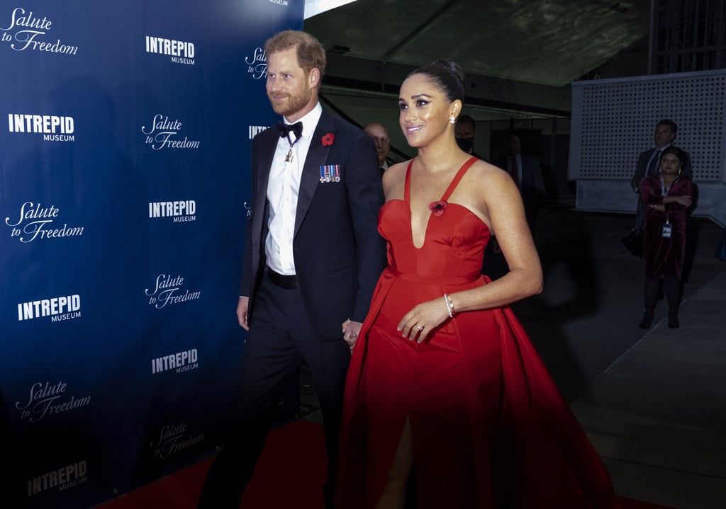 Prince Harry and Meghan Markle, Duke and Duchess of Sussex, arrive at the Intrepid Sea, Air and Space Museum for the Salute to Freedom Gala on November 10, in New York. Photo: AP Prince Harry and Meghan Markle, Duke and Duchess of Sussex, arrive at the Intrepid Sea, Air and Space Museum for the Salute to Freedom Gala on November 10, in New York. Photo: AP