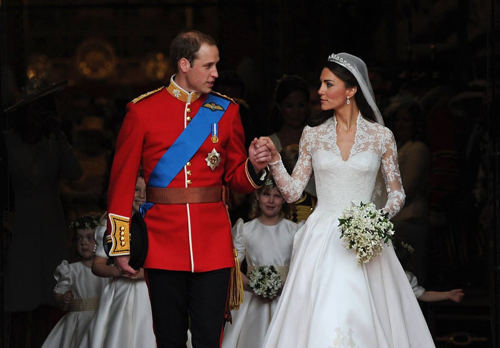 Prince William and his wife Kate, Duchess of Cambridge, come out of Westminster Abbey following their wedding ceremony, in London, in April 2011. Photo: AFP Photo