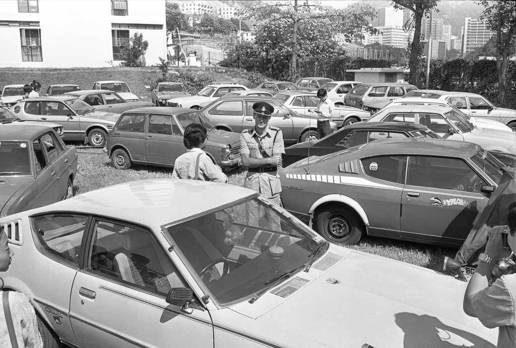 Police Superintendent Bill Duncanson surrounded by cars impounded at the Tsuen Wan Police Station on October 14, 1979, following a huge police swoop on illegal car racing on Castle Peak Road in which 37 drivers and 78 passengers were arrested. Photo: Robin Lam Kit Police Superintendent Bill Duncanson surrounded by cars impounded at the Tsuen Wan Police Station on October 14, 1979, following a huge police swoop on illegal car racing on Castle Peak Road in which 37 drivers and 78 passengers were arrested. Photo: Robin Lam Kit