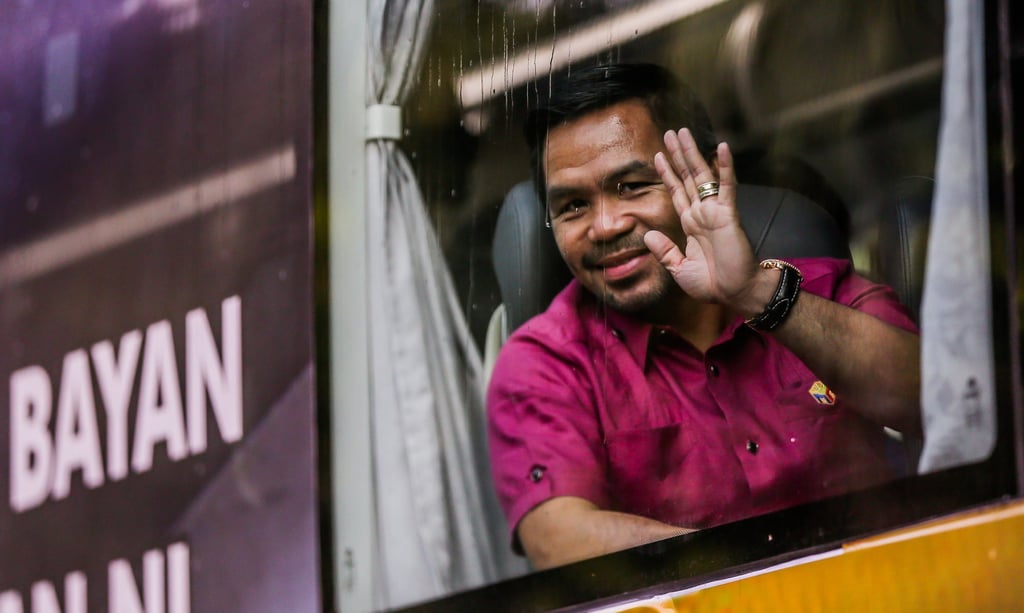 Senator Manny Pacquiao has vowed to fight corruption and poverty and stop the brutal war on drugs. Photo: Xinhua Senator Manny Pacquiao has vowed to fight corruption and poverty and stop the brutal war on drugs. Photo: Xinhua