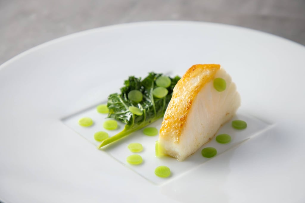 Fragrant and tender toothfish with a chervil emulsion, caviar and broccoli purée from Épure. Photo: Épure Fragrant and tender toothfish with a chervil emulsion, caviar and broccoli purée from Épure. Photo: Épure