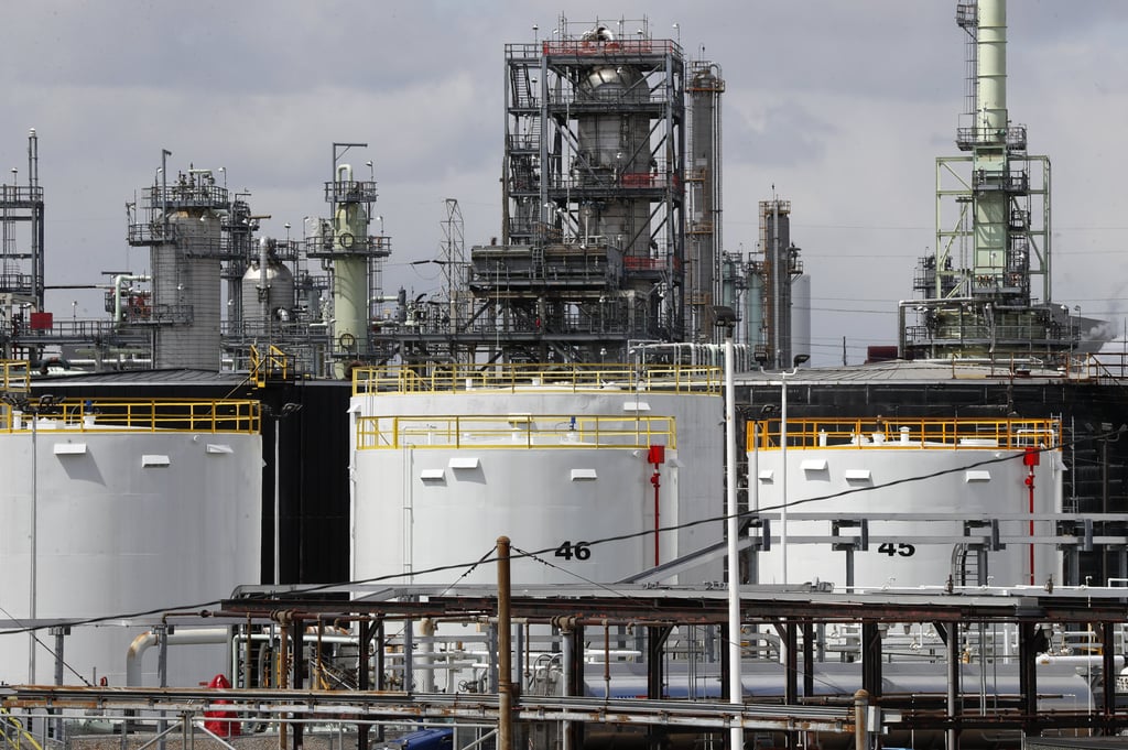 Storage tanks at a refinery in Detroit, US, in 2020. The White House said on Tuesday it had ordered 50 million barrels of oil to be released from strategic reserves to bring down energy costs. Photo: AP