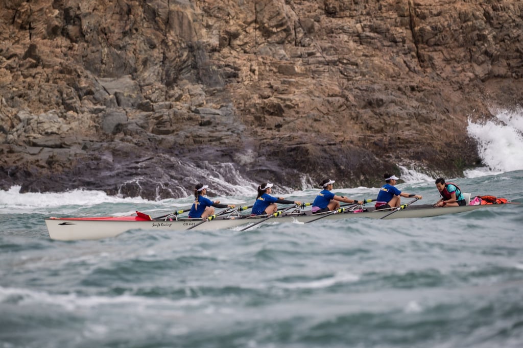 Rowers Leung King-wan, Winne Hung Wing-yan, Leung Wing-wun, Wong Sheung Yee and cox Pinky Tse Yan-man take two minutes off the record. Photo: Phoebe Leung