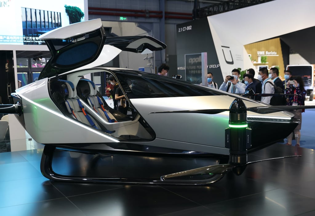 An Xpeng flying vehicle is displayed at the China International Import Expo in Shanghai on November 7. Photo: Xinhua
