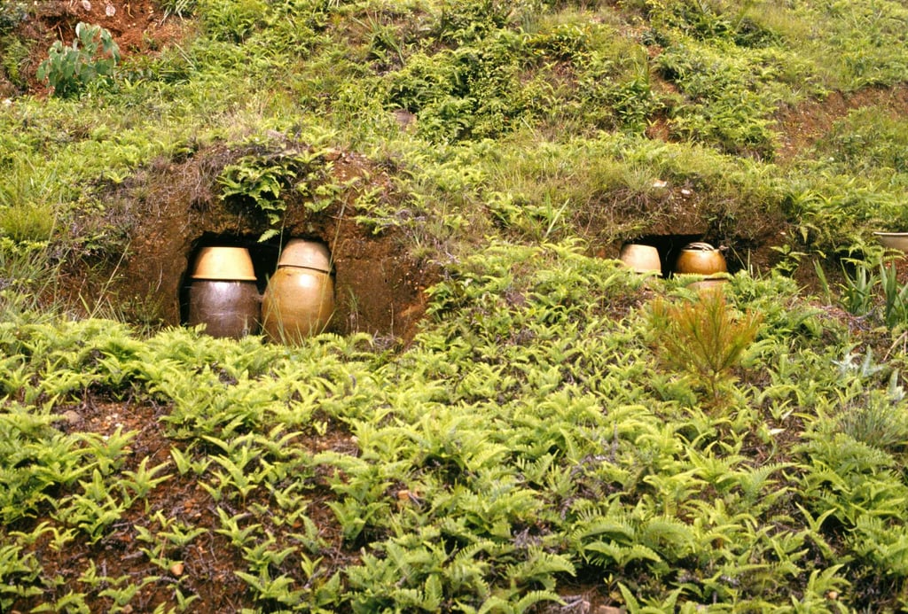 Funeral urns on a Chinese hillside. Photo: Getty Funeral urns on a Chinese hillside. Photo: Getty