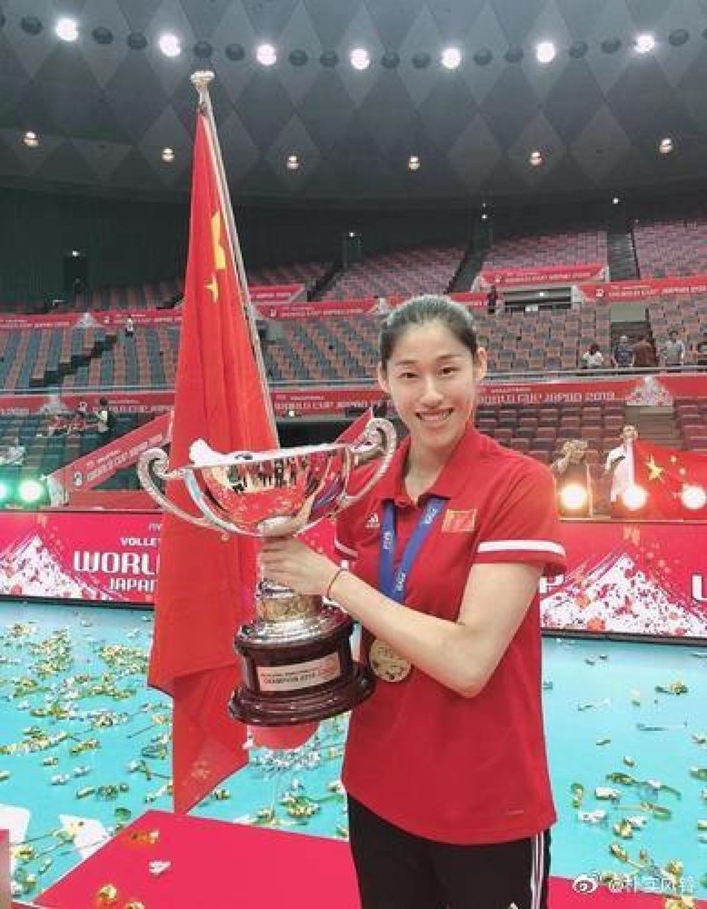 Chinese women’s national volleyball player Liu Xiaotong with the FIVB World Cup champions trophy in Japan in 2019. Photo: Weibo / Liu Xiaotong Chinese women’s national volleyball player Liu Xiaotong with the FIVB World Cup champions trophy in Japan in 2019. Photo: Weibo / Liu Xiaotong
