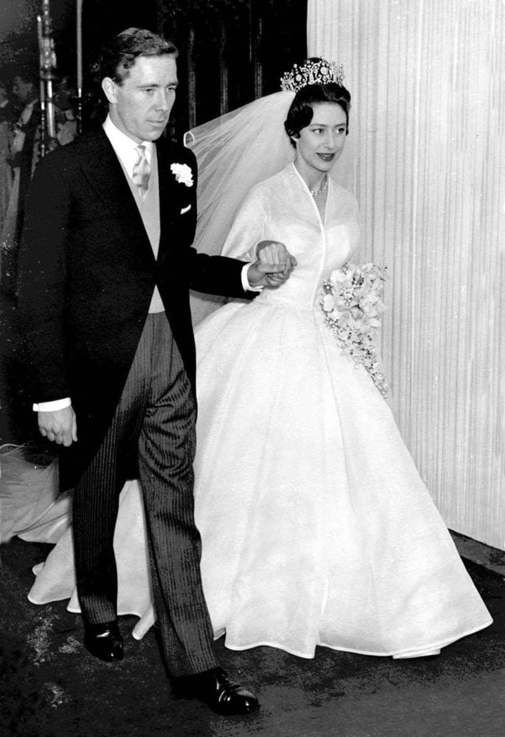 Princess Margaret and photographer Antony Armstrong-Jones leave after their wedding ceremony at Westminster Abbey in 1960. Photo: AP Photo/PA Princess Margaret and photographer Antony Armstrong-Jones leave after their wedding ceremony at Westminster Abbey in 1960. Photo: AP Photo/PA