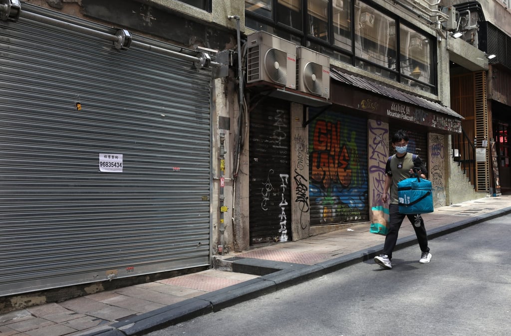 Stores closed in Central in April 2020 amid the coronavirus outbreak. Shifting consumer behaviour and work models had made online and home delivery services popular the world over even before the Covid-19 pandemic. Photo: Nora Tam