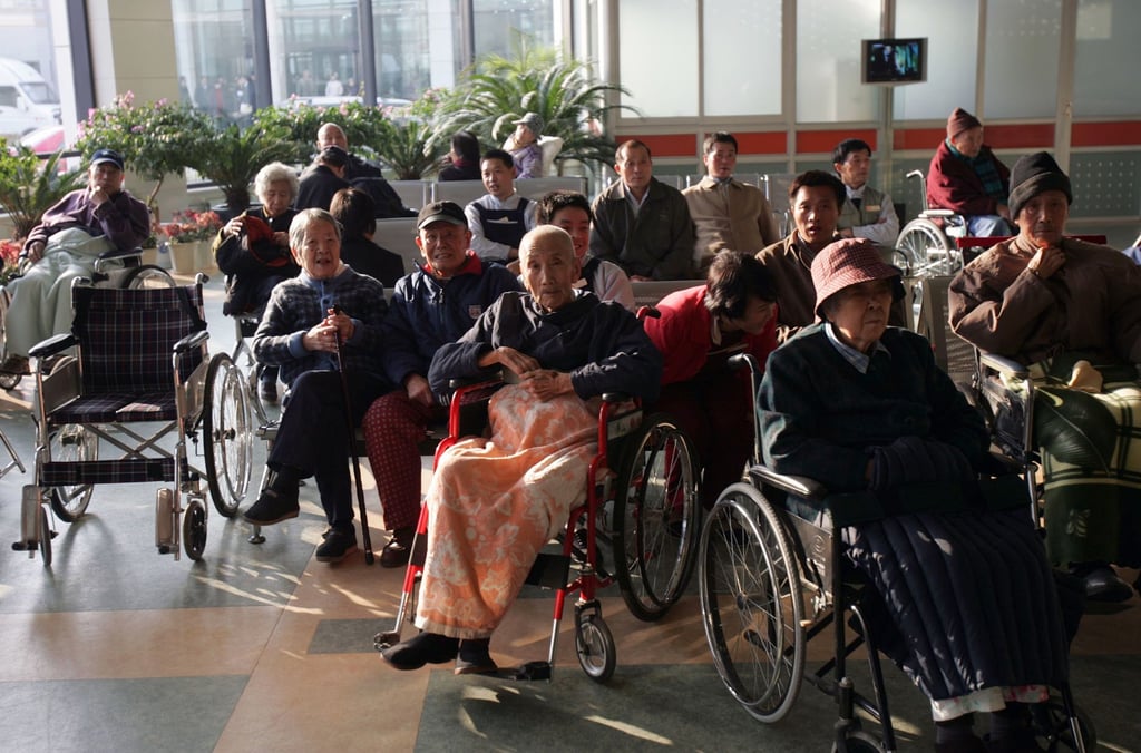 Senior citizens wait to see a doctor at Beijing Senior Hospital in Beijing, China. According to state media, China is moving towards an older society. Photo: Getty Senior citizens wait to see a doctor at Beijing Senior Hospital in Beijing, China. According to state media, China is moving towards an older society. Photo: Getty
