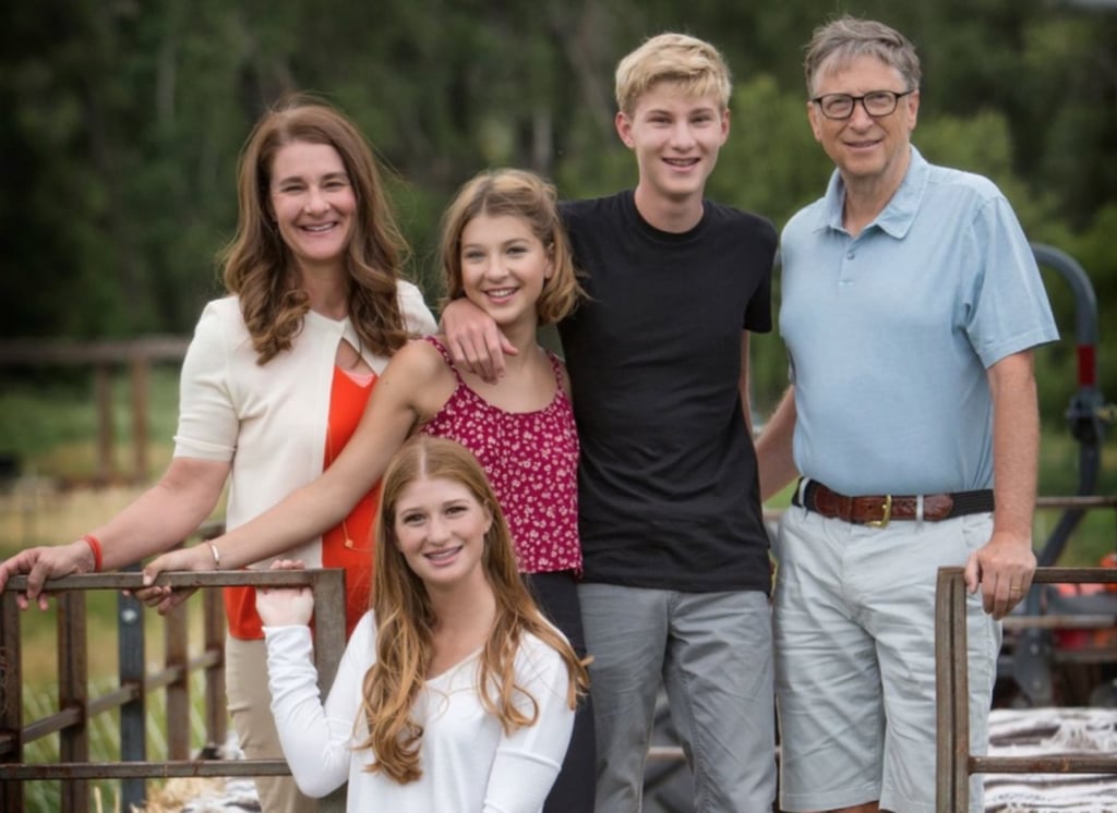 The Gates family, from left to right: Melinda, Jennifer (front), Phoebe, Rory and Bill. Photo: Bill Gates/Facebook The Gates family, from left to right: Melinda, Jennifer (front), Phoebe, Rory and Bill. Photo: Bill Gates/Facebook