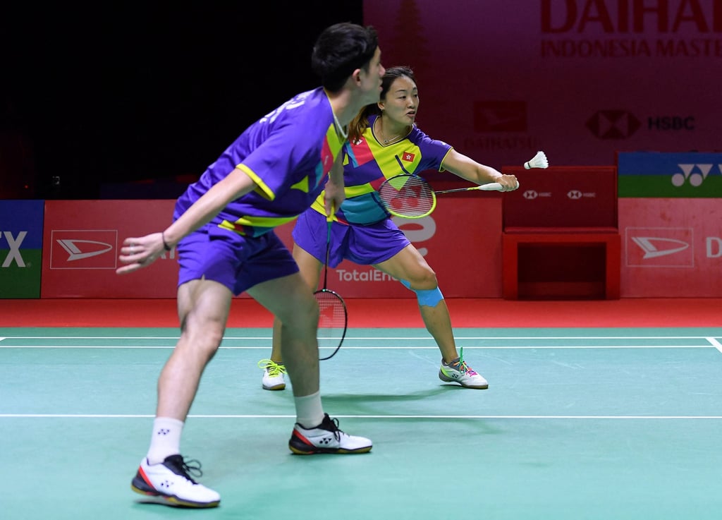 Hong Kong’s Tang Chun-man (front) and Tse Ying-suet have had a gruelling tournament schedule but have fulfilled their goal of reaching the World Tour finals. Photo: AFP