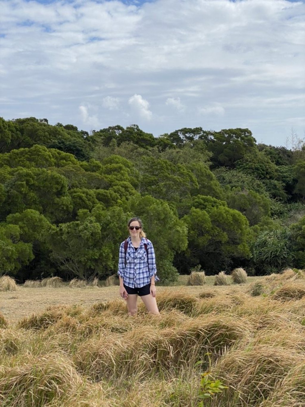 Erin Hale poses for a picture on a hike in Taiwan, where she lives studying Mandarin full time. Credit: Erin Hale