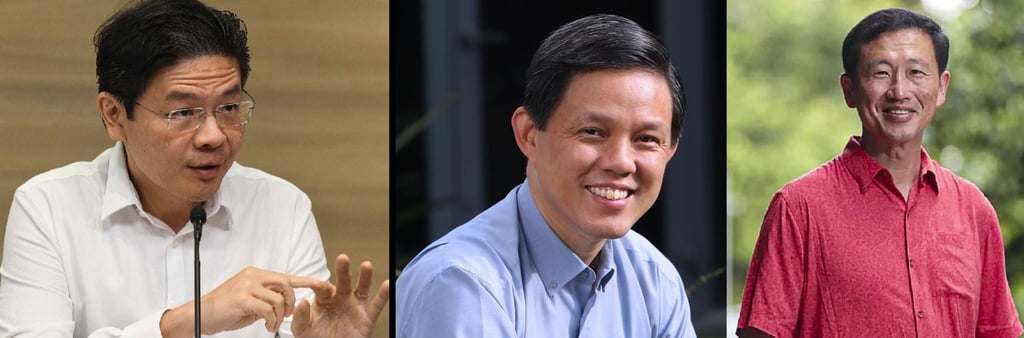 From left, Lawrence Wong, Chan Chun Sing and Ong Ye Kung. Photos: AFP, Facebook From left, Lawrence Wong, Chan Chun Sing and Ong Ye Kung. Photos: AFP, Facebook