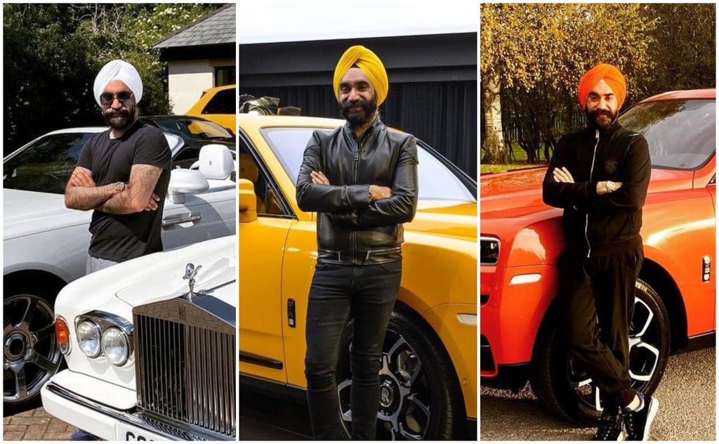 Reuben Singh’s idea to match his turbans to his cars began in 2017 after a racist comment. Photo: @reubensingh/Instagram