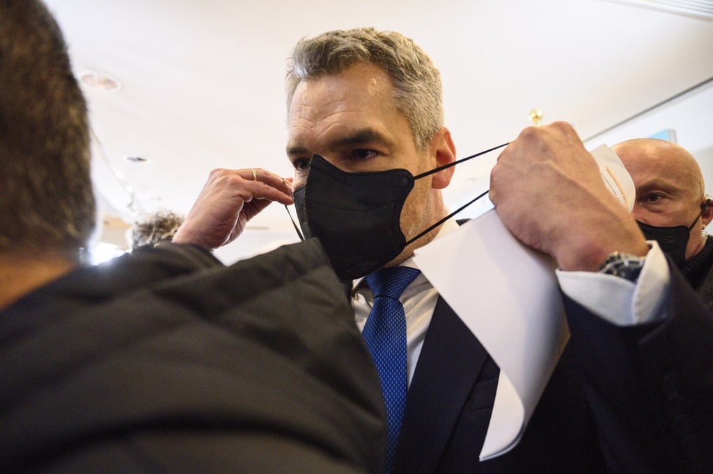 Austria’s new designated chancellor, Karl Nehammer, in Vienna on December 3 after former chancellor and leader Sebastian Kurz announced his retirement from politics. Photo: EPA-EFE