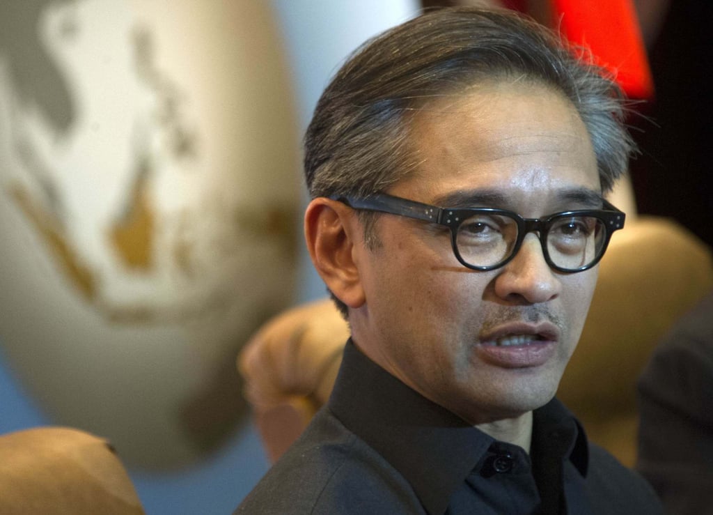 Then Indonesian foreign minister Marty Natalegawa delivers a statement in Jakarta in November 2013. At a recent conference, Natalegawa noted that minilateral groupings such as Aukus and the Quad should serve as a “wake-up call” for Asean. Photo: AFP
