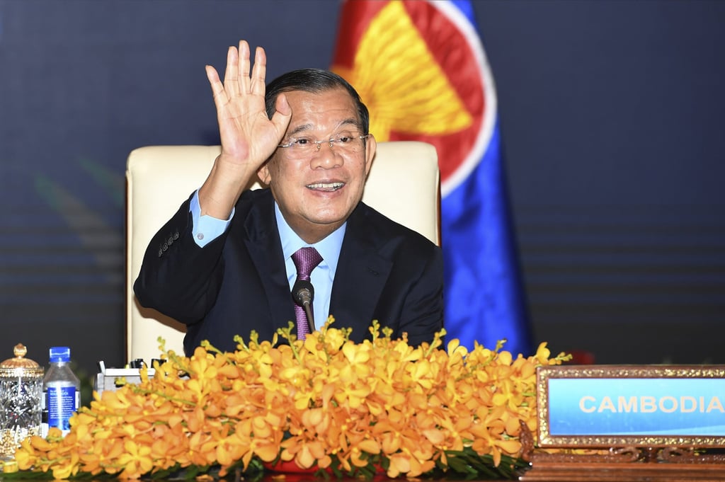 Hun Sen has been Cambodia’s prime minister for nearly 37 years. Photo: National Television of Cambodia via AP