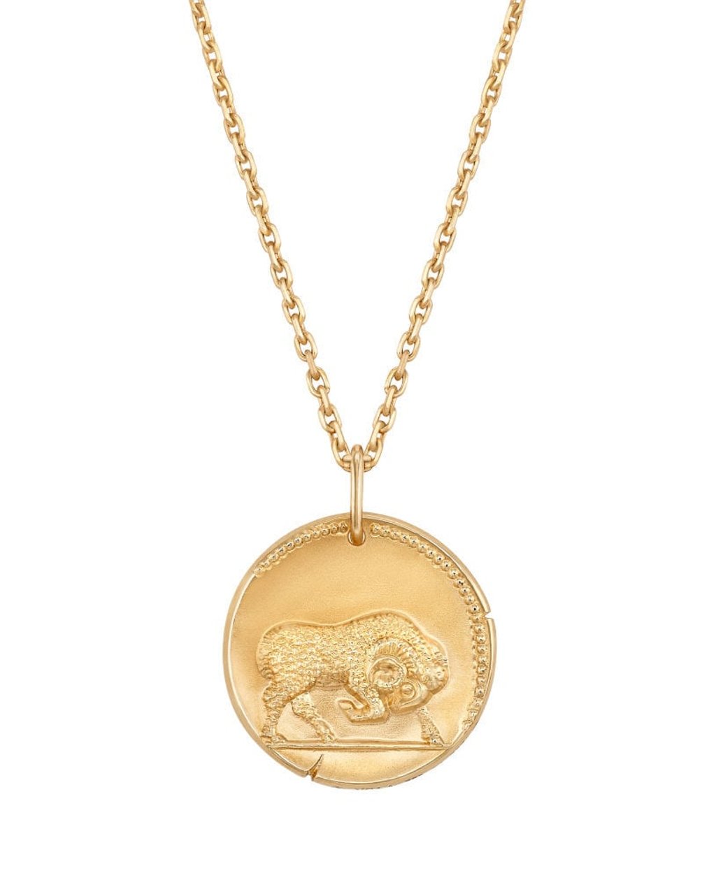A dynamic ram graces the Zodiaque Arietis solid yellow gold pendant. Photos: Van Cleef & Arpels