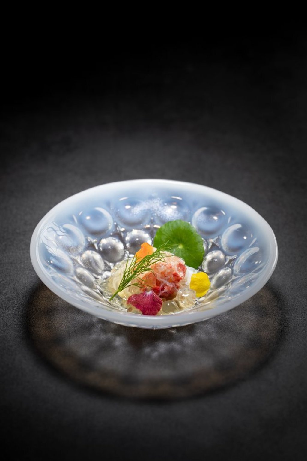 Snow crabmeat, tomato jelly and curry mousse from Wa-En Kappo. Photo: Wa-En Kappo Snow crabmeat, tomato jelly and curry mousse from Wa-En Kappo. Photo: Wa-En Kappo