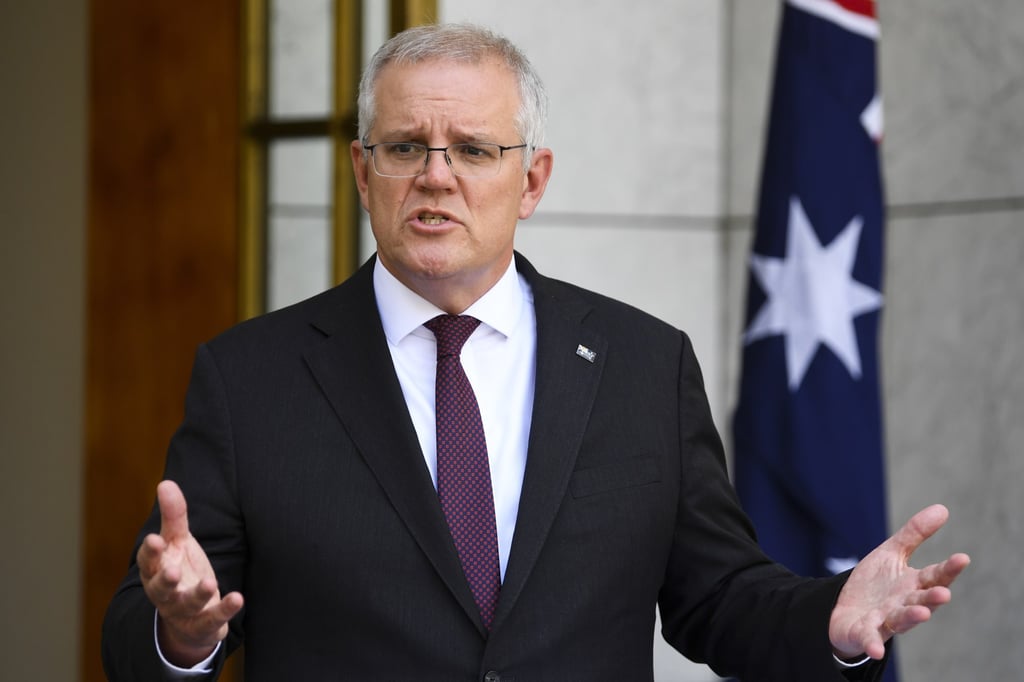 Australian Prime Minister Scott Morrison speaks during a press conference at Parliament House in Canberra in November. Photo: EPA-EFE