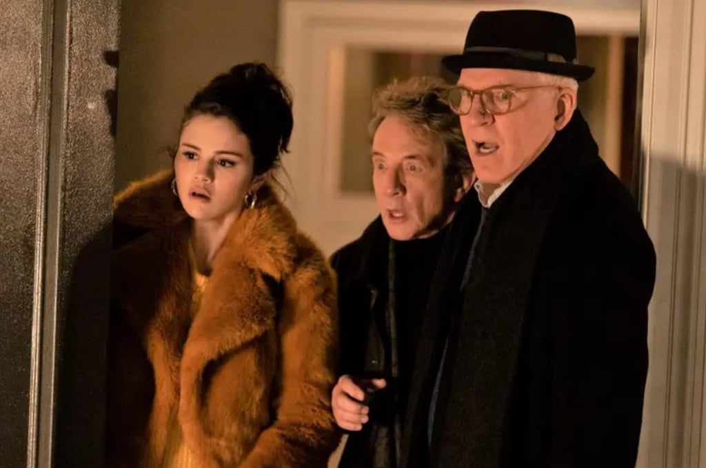 Selena Gomez, Martin Short and Steve Martin in Only Murders in the Building. Photo: Hulu