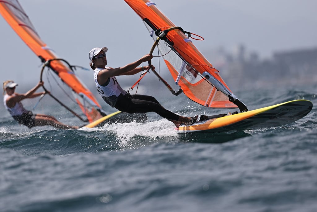 Hayley Chan at the 2020 Tokyo Olympics as she races in Enoshima Yacht Harbour. Photo: Reuters Hayley Chan at the 2020 Tokyo Olympics as she races in Enoshima Yacht Harbour. Photo: Reuters