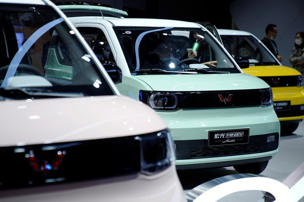 The Hongguang Mini EV is the bestselling EV model in China. Photo: Reuters The Hongguang Mini EV is the bestselling EV model in China. Photo: Reuters