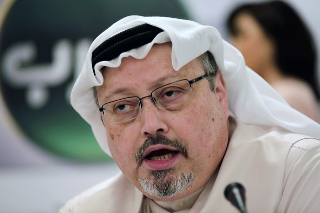 Saudi journalist Jamal Khashoggi speaks during a press conference in Manama, Bahrain in December 2014. Photo: AP