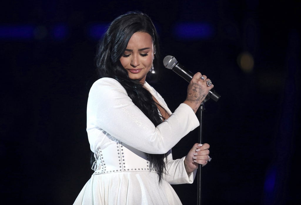 Demi Lovato performs Anyone at the 62nd annual Grammy Awards in January 2020, in Los Angeles. Photo: AP